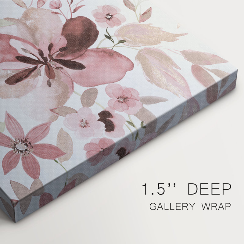 Rosé chatoyant II - Cavas enveloppés de galerie, H 60 po x l 40 po