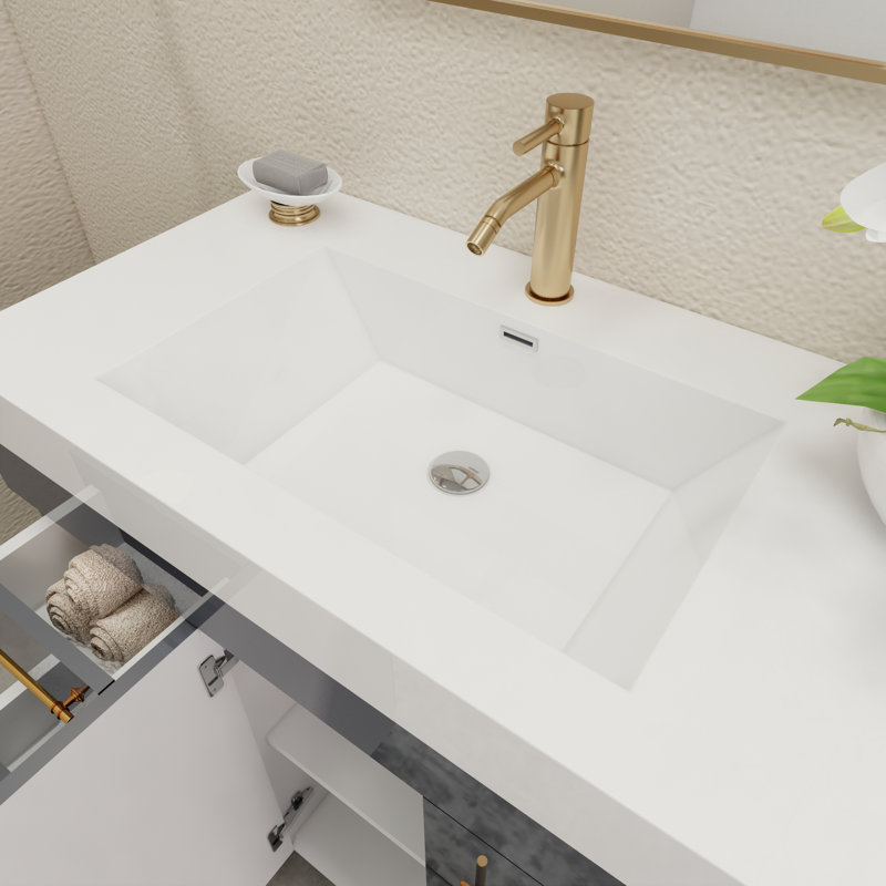 Ensemble de meuble-lavabo double 72 po avec tiroirs et portes, Gris lustré
