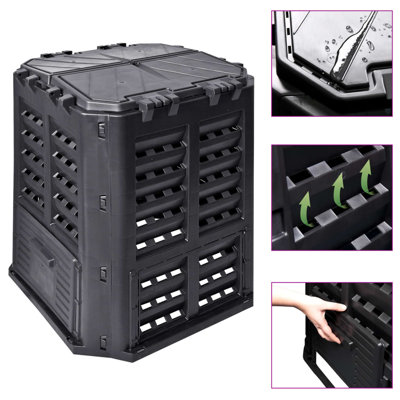 Oshagan Plastic Stationary Composter with Latching Lid
