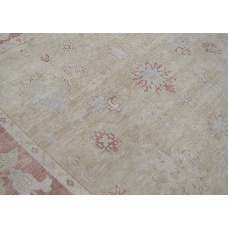 Wool Oriental Area Rug in Rust/Beige