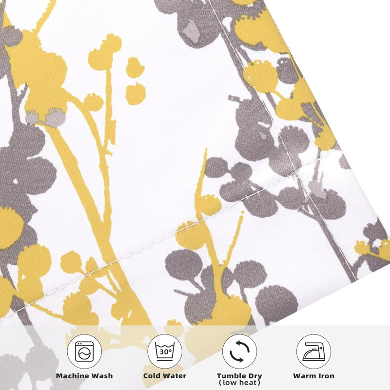 Cantonnière Gaven, Jaune doré / gris, L 52 po x L 18 po