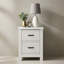 Table de chevet blanche à 2 tiroirs l 21,5 po Cosmo