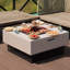 Square Charcoal Wood Burning Outdoor Fire Pit Table With Roasting Tea by The Fire