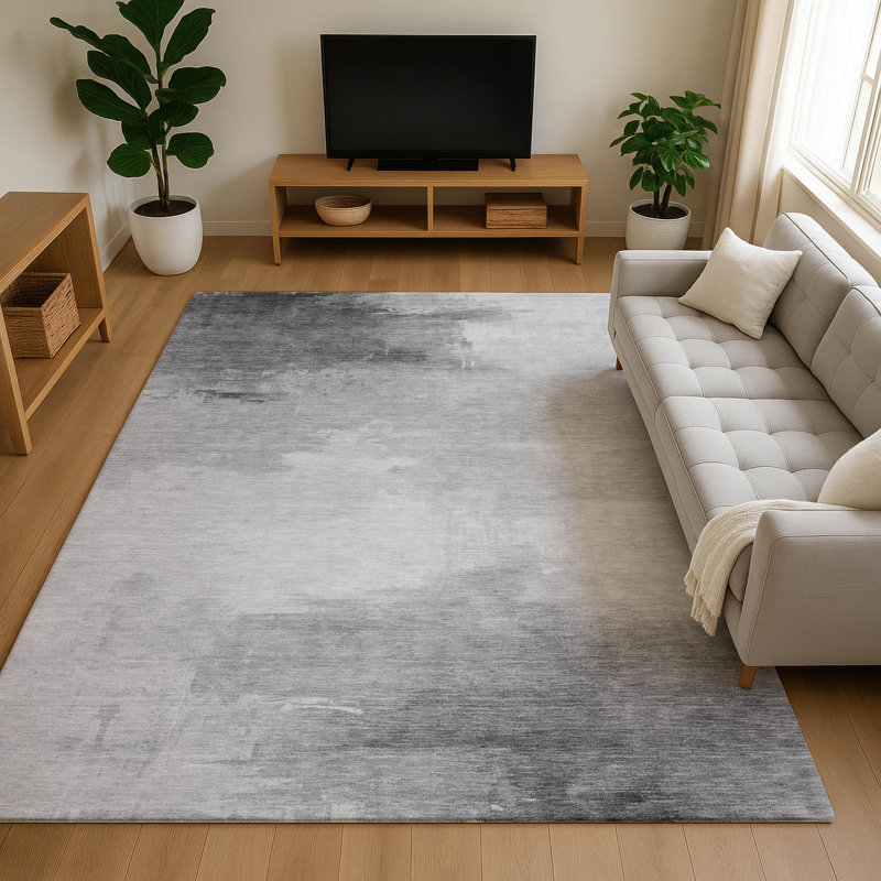 Tapis abstrait Premium Garett AMF1672 lavable à la machine, Rectangle 10 pi x 14 pi