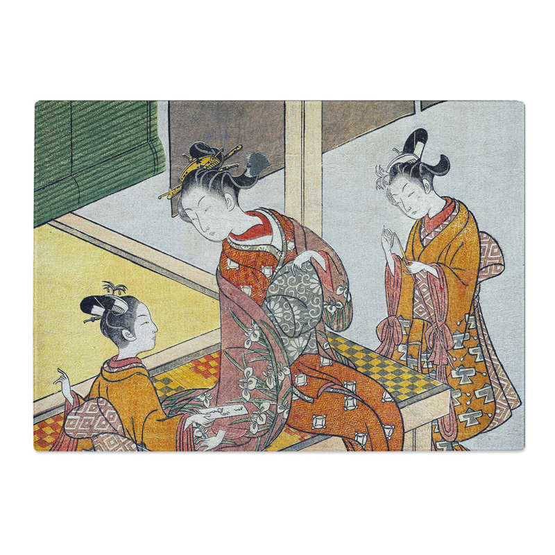 Tempered Glass on the Engawa of Tsuta-Ya by Harunobu Suzuki Chopping Board, 28.5 cm x 20 cm