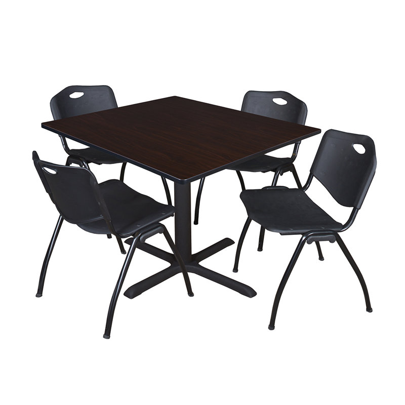 Table de salle à manger Neyland Cain, Noir, H 29 po x l 48 po x P 48 po, Érable
