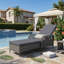 Fauteuil inclinable d'extérieur réglable avec dossier réglable à 6 niveaux pour une utilisation en terrasse près de la piscine-421459830