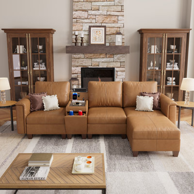 Faux Leather L-Shaped Sectional
