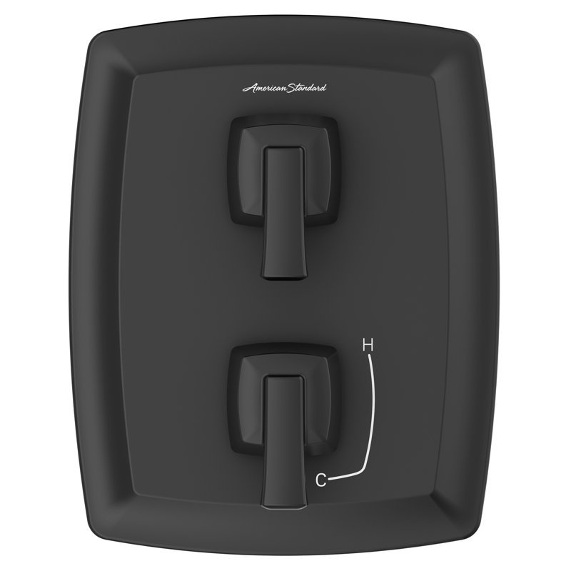 Garniture de dérivateur de douche intégrée à 2 poignées American Standard Townsend seulement, Noir mat