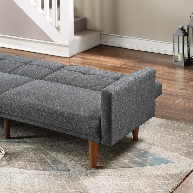 Modern Style Design Convertible Sofa, Light Gray Fabric