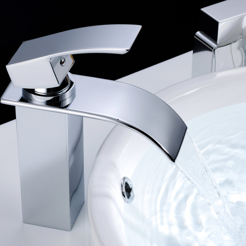 Bathroom Sink Faucet - Geometric Shape, Manual Operation, Hot And Cold Basin For Handle, Deck-Mounted Design