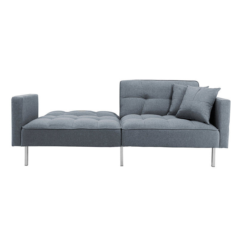 Tallac 74.75'' Upholstered Convertible Sofa, Dark Gray 100% Linen