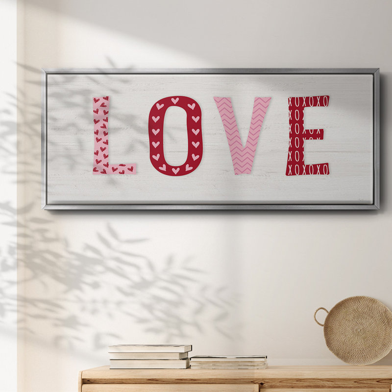 Motif d'amour - toile encadrée, H 24 po x l 60 po