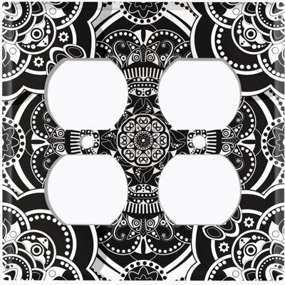 Patterned 2 - Gang Duplex Outlet Standard Wall Plate