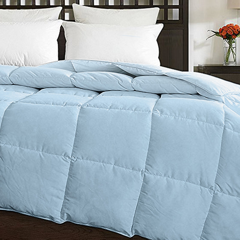 Polyester Baffle Box Stitch Comforter, Light Blue, King Comforter 