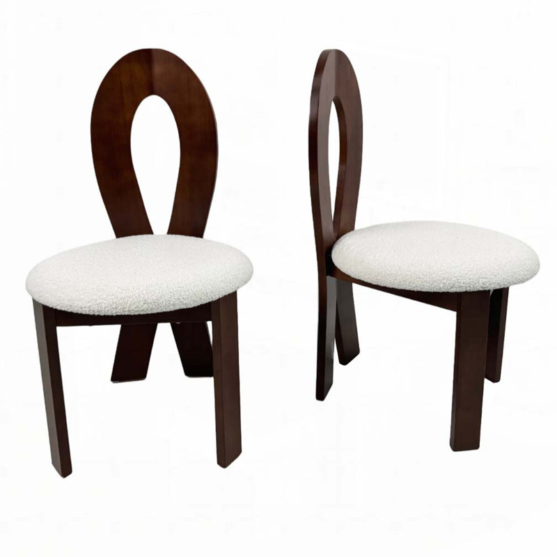Chaises de salle à manger rembourrées en bois massif Teddy