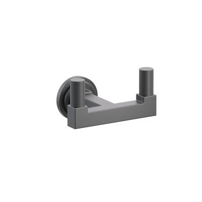 Emtek Select Double Hook w/ Step Disc Rosette, Square Stem & Knurled Tip
