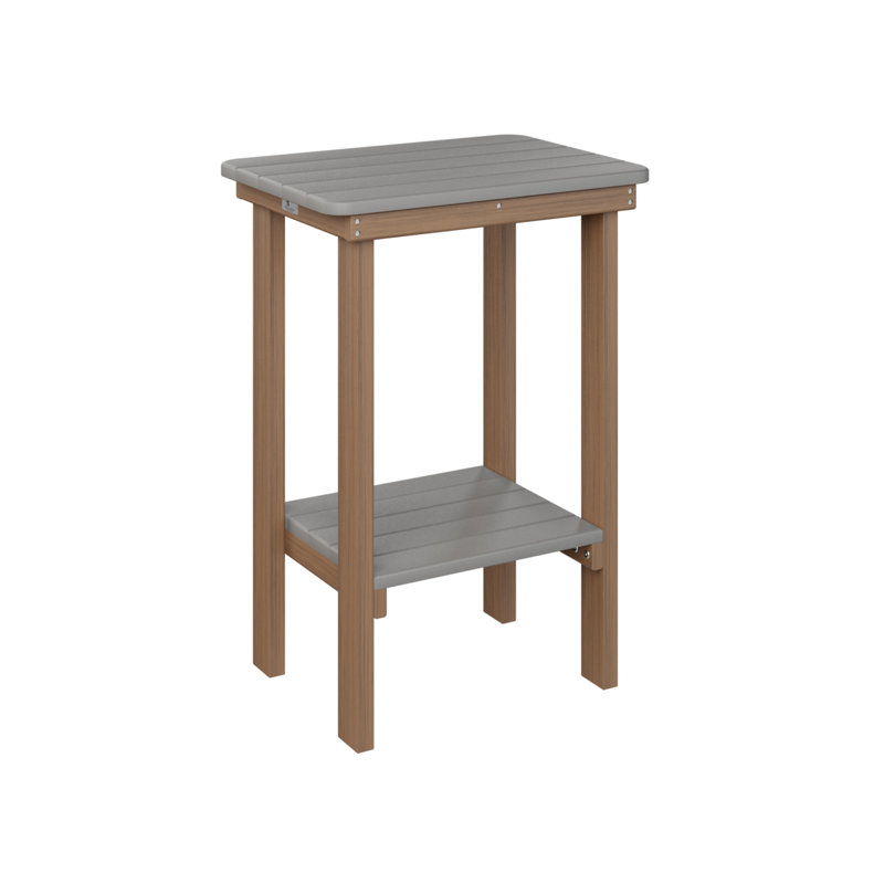 Berlin Gardens Rectangular End Counter Table, Antique Mahogany, Light Gray