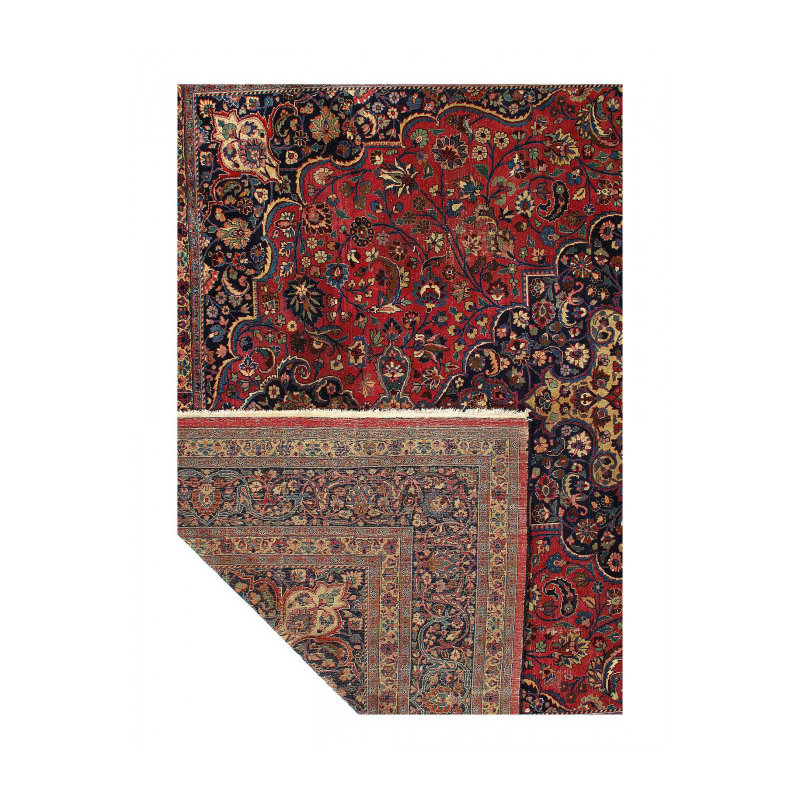 Persian fine Hand knotted Vintage Mashad rug 12'6'' X 16'2''
