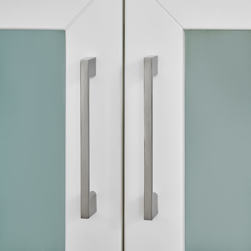 Ensemble de meuble-lavabo autoportant 48 po avec plateau en céramique et miroir assorti Brescia, Blanc