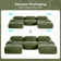 Modular U-Shaped Sectional Cloud Couch With Ottoman, Plush Corduroy, No Assembly Required, Big Comfy Couches Set With Fluffy Memory Foam