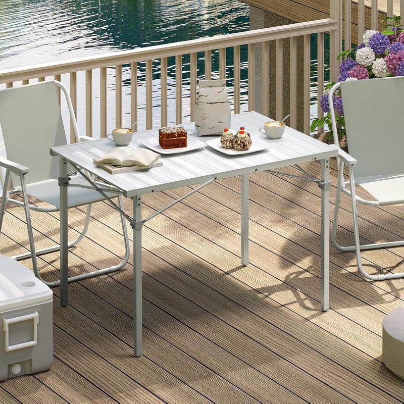 Moodus 6 Person Rectangular 107cm L Camping Table, Silver