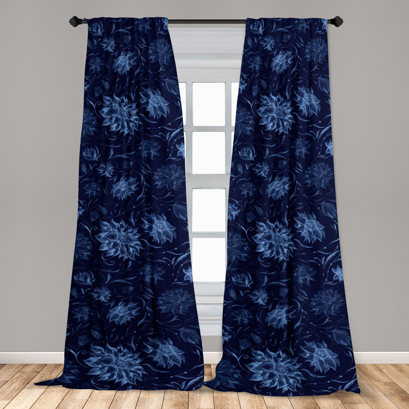 Jacqualin Semi Sheer Curtain Pair, 28" W x 84" L