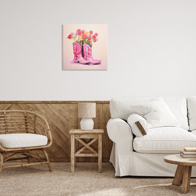«Pink Blossom», art mural sur toile par Andrea Haase, H 24 po x l 24 po