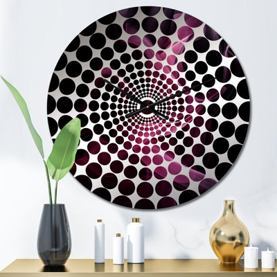 Horloge murale rose et noire