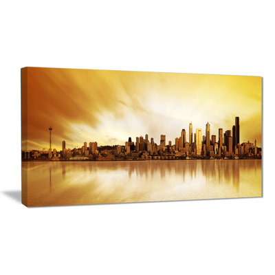 «Seattle Panorama Landscape», reproduction de photo sur toile tendue