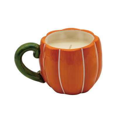 Bougie d'automne en pot de citrouille en céramique orange d'automne