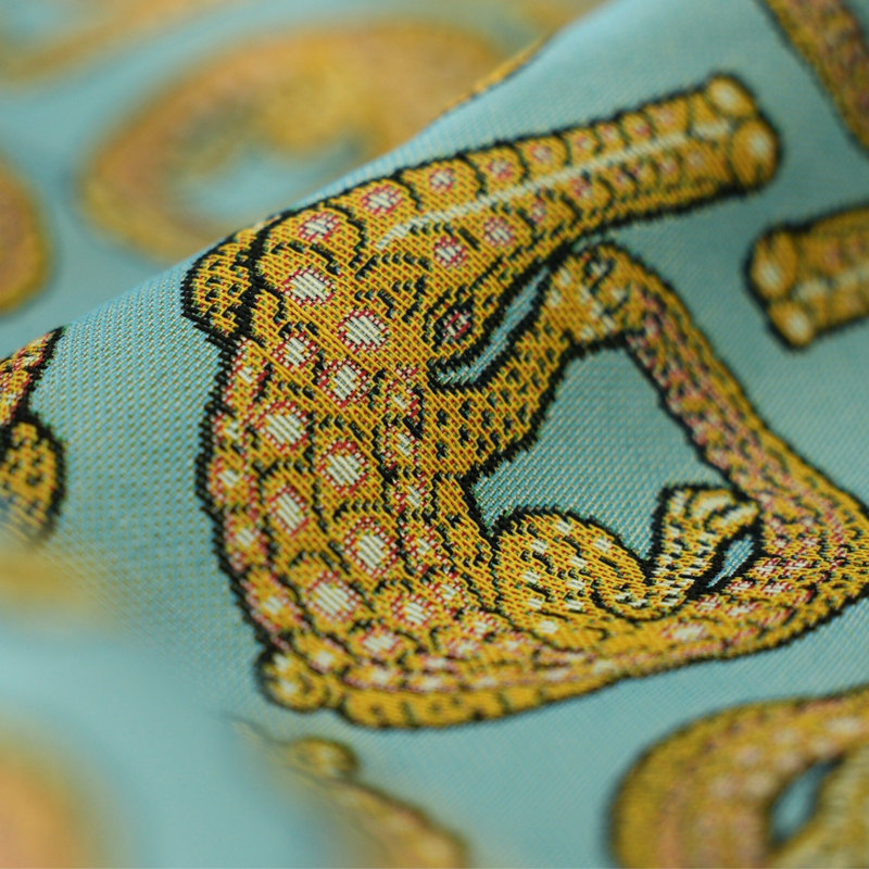 Croco Jacquard Fabric, Persimmon