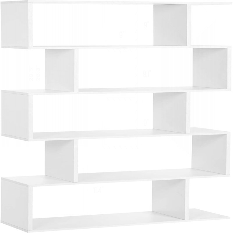 Bibliothèque blanche polyvalente et polyvalente pour l'organisation à la maison