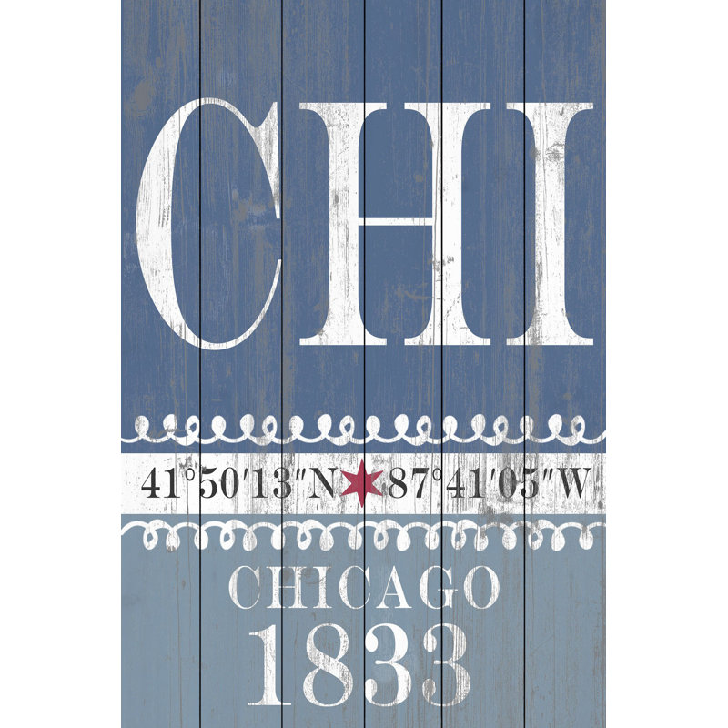 Chicago 1833 - No Frame Print on Wood, 91 cm H x 61 cm W