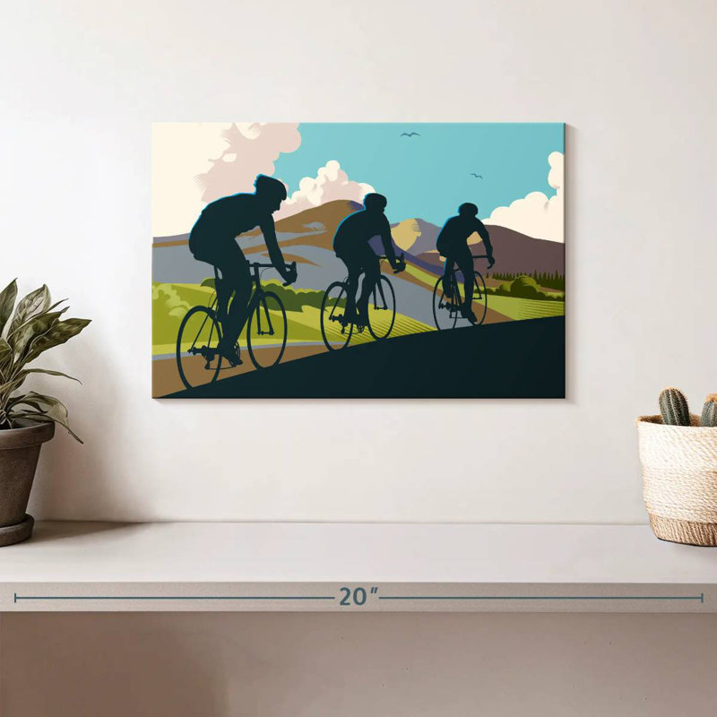 Sireci Three Cyclists, 8" H x 12" W