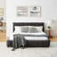 Grand lit tapissier avec tiroirs de rangement sous le lit-1603839458