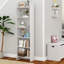 Bibliothèque sur pied H 66,9 po, bibliothèque ouverte à 6 niveaux, grande étagère de rangement, tablette d'angle, mobilier de décoration pour bureau personnel, salon, chambre à coucher, blanc 