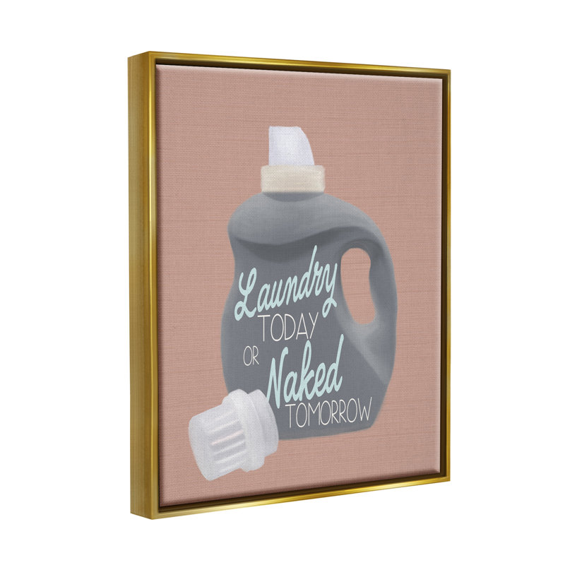 "Katin Laundry Today", phrase amusante encadrée par Elizabeth Medley, H 21 po x l 17 po x P 1,7 po