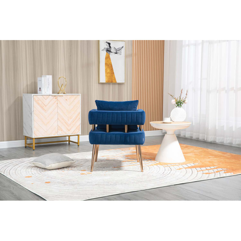 Chaise avec accoudoirs d'appoint, Polyester bleu