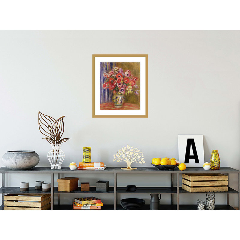 «Vase of Tulips and Anemones» par Pierre-Auguste Renoir, impression giclée encadrée, H 26,82 po x l 23,5 po