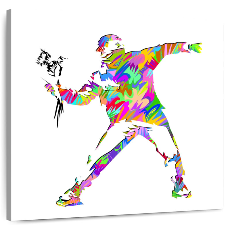 Leisha Banksy Flowers 2022, 30" H x 30" W