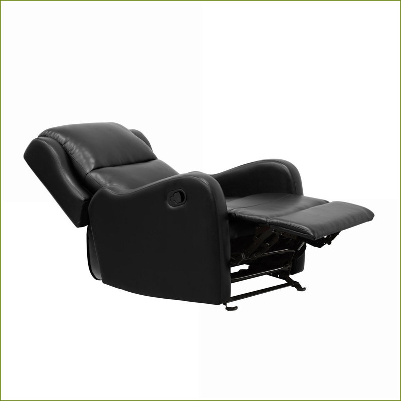 Fauteuil inclinable inclinable inclinable, similicuir noir, sièges de salon profilés | Noir | Cadre en bois massif, Noir