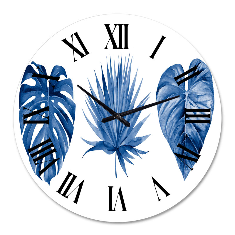 Classic Classic Tropical Leaves - Horloge murale tropicale, Grand