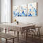 Tableau abstrait sur toile tendue, motif floral bleu et vase (paquet de 3)-118089463