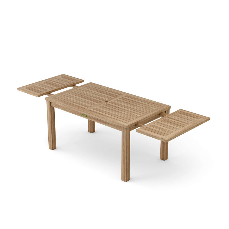 Extendable Rectangular Teak Outdoor Dining Table