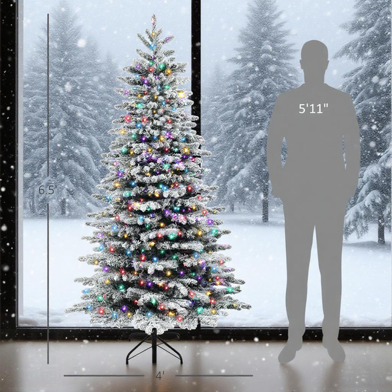 Arbre de Noël artificiel enneigé, parfait pour un décor festif et facile à installer dans n'importe quelle maison