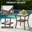Table d'appoint d'extérieur en osier, table de bout carrée en rotin PE toutes saisons avec plateau en verre trempé, petite table de patio pour piscine, balcon, terrasse, porche | Brun