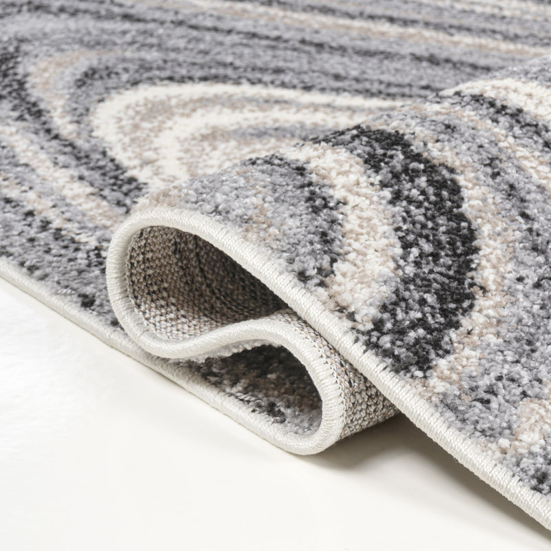 Tapis gris anthracite / crème Lilirose, Tapis de couloir 2 pi x 8 pi
