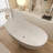 64.96" Freestanding Soaking Solid Surface Bathtub-111987440