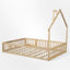 Lit plateforme double en bois avec garde-corps-114222880